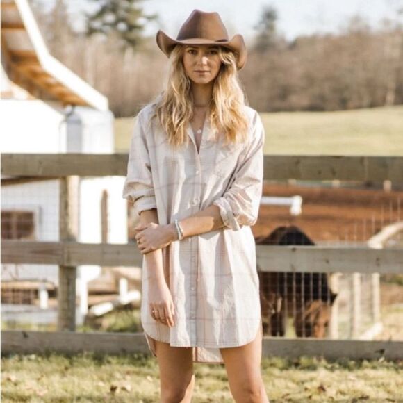 🆕 Jackson Rowe Beau Dress in Sandcastle Plaid - Picture 3 of 11